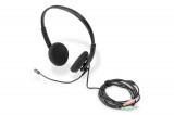 Digitus on ear office headset with noise reduction 2x3.5 mm stereo black da-12202