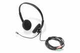 Digitus On Ear Office Headset with Noise Reduction 2x3.5 mm Stereo Black DA-12202