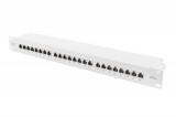 DIGITUS Patch Panel 19inch 24Port Cat6 shielded grey RAL7035 cableinstallation about LSA 10GBit up to 500 MHZ