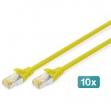 Digitus S/FTP CAT6a Patch kábel 1m - Sárga (10db) (DK-1644-A-010-Y-10)
