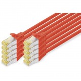 Digitus S/FTP CAT6a Patch kábel 2m - Piros (10db / csomag) (DK-1644-A-020-R-10)