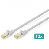 Digitus S/FTP CAT6a Patch kábel 2m - Szürke (10db) (DK-1644-A-020-10)
