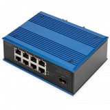 DIGITUS Switch Ind. 8-Port Gigabit 30W PoE Unmanaged blau (DN-651137)