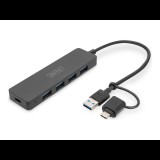 Digitus USB 3.0 Hub 4-Port Slim Line Black (DA-70235)