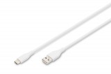 Digitus USB-C Silicone charging cable USB-A to USB-C USB 2.0 60W 1m White AK-300340-010-W