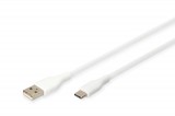 Digitus USB-C Silicone charging cable USB-A to USB-C USB 2.0 60W 2m White AK-300340-020-W