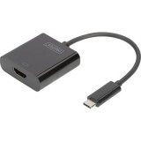 Digitus USB / HDMI Átalakító [1x USB-C™ dugó - 1x HDMI alj] Fekete (DA-70852)