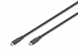 Digitus USB Silicone connection USB-C - USB-C cable 0,5m Black AK-300350-005-S