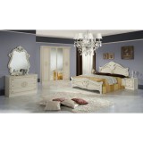 Dima DI Amalfi hálószoba - bézs, 160x200 cm ággyal, 6-ajtós szekrénnyel