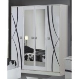 Dima DI Ambra 6-ajtós gardróbszekrény, 2 tükrös ajtóval - fehér