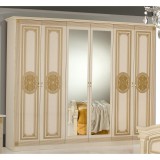 Dima DI Kate 6-ajtós gardróbszekrény, 2 tükrös ajtóval - bézs