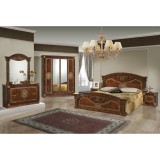 Dima DI Kate hálószoba - dió, 160x200 cm ággyal, 6-ajtós szekrénnyel