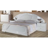 Dima DI Lory Lux franciaágy keret 2 éjjeliszekrénnyel, 160x200 cm - fehér