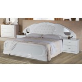 Dima DI Lory Lux franciaágy keret 2 éjjeliszekrénnyel, 180x200 cm - fehér