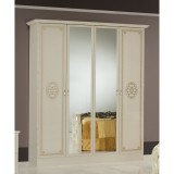 Dima DI Lucy 4-ajtós gardróbszekrény, 2 tükrös ajtóval - bézs