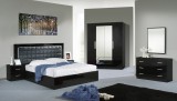 Dima DI Luna hálószoba - fekete, 180x200 cm ággyal, 4-ajtós szekrénnyel