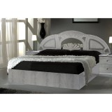 Dima DI Safa franciaágy keret 2 éjjeliszekrénnyel, 160x200 cm - fehér-ezüst