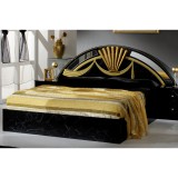 Dima DI Salma franciaágy keret 2 éjjeliszekrénnyel, 160x200 cm - fekete