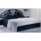 Dima DI Salma franciaágy keret 2 éjjeliszekrénnyel, 180x200 cm - fekete-ezüst