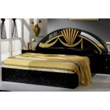 Dima DI Salma franciaágy keret 2 éjjeliszekrénnyel - fekete