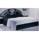 Dima DI Salma franciaágy keret 2 éjjeliszekrénnyel - fekete-ezüst