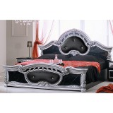 Dima DI Sara franciaágy keret, 160x200 cm - fekete-ezüst