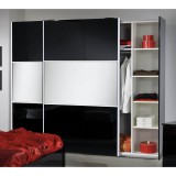 Dima DI Sonia 2 tolóajtós gardróbszekrény, 200 cm - fekete