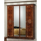 Dima DI Vera 6-ajtós gardróbszekrény, 2 tükrös ajtóval - dió