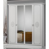 Dima DI Vera 6-ajtós gardróbszekrény, 2 tükrös ajtóval - fehér