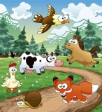 Dimex ANIMALS AND FOREST fotótapéta, poszter, vlies alapanyag, 225x250 cm