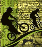 Dimex BICYCLE GREEN fotótapéta, poszter, vlies alapanyag, 225x250 cm