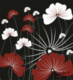 Dimex FLOWERS ON BLACK fotótapéta, poszter, vlies alapanyag, 225x250 cm