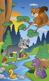 Dimex FOREST ANIMALS fotótapéta, poszter, vlies alapanyag, 150x250 cm