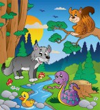 Dimex FOREST ANIMALS fotótapéta, poszter, vlies alapanyag, 225x250 cm