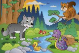 Dimex FOREST ANIMALS fotótapéta, poszter, vlies alapanyag, 375x250 cm