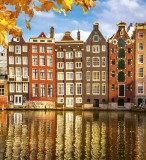 Dimex HOUSES IN AMSTERDAM fotótapéta, poszter, vlies alapanyag, 225x250 cm