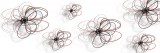 Dimex RED-BLACK FLOWERS öntapadós konyhai poszter, 180x60 cm
