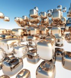 Dimex SILVER CUBES fotótapéta, poszter, vlies alapanyag, 225x250 cm