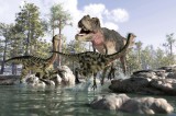 Dimex Vlies Fotótapéta - 3D scene of a Tyrannosaurus Rex - 375x250 cm