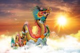 Dimex Vlies Fotótapéta - Chinese dragon at sunset - 375x250 cm