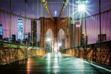 Dimex Vlies Fotótapéta - Empty Brooklyn Bridge at Night - 375x250 cm