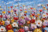 Dimex Vlies Fotótapéta - Field flowers on canvas - 375x250 cm