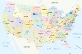 Dimex Vlies Fotótapéta - Political Map of USA - 375x250 cm
