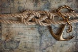Dimex Vlies Fotótapéta - Sailor Knot on the Old Map - 375x250 cm