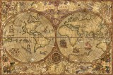 Dimex Vlies Fotótapéta - Vintage Illustration with Atlas Map - 375x250 cm