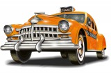Dimex Vlies Fotótapéta - Yellow Retro Taxi - 375x250 cm