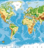 Dimex WORLD MAP fotótapéta, poszter, vlies alapanyag, 225x250 cm
