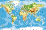 Dimex WORLD MAP fotótapéta, poszter, vlies alapanyag, 375x250 cm