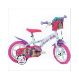 Dino Bikes Barbie rózsaszín-fehér kerékpár 12-es méretben