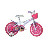 Dino Bikes Barbie rózsaszín-fehér kerékpár 14-es méretben